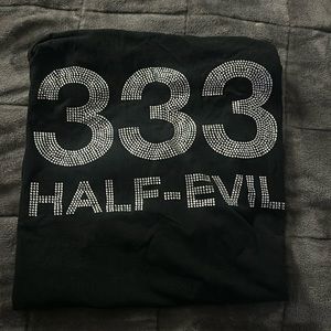 Half evil rhinestone shirt